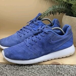 Nike Roshe Tiempo 6 Comet Blue Suede Mesh Mens Size 10 Running Shoes Casual...